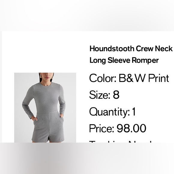 Express comfy black and white  jumpsuit.  XS feels like small. Size 8 - Picture 5 of 5